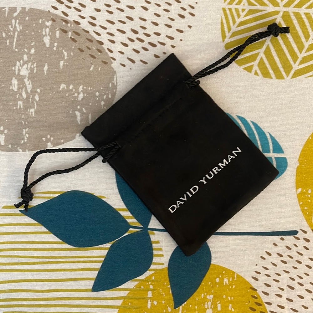2093 David Yurman Black Suede Drawstring Jewelry Pouch Dust Bag 4”